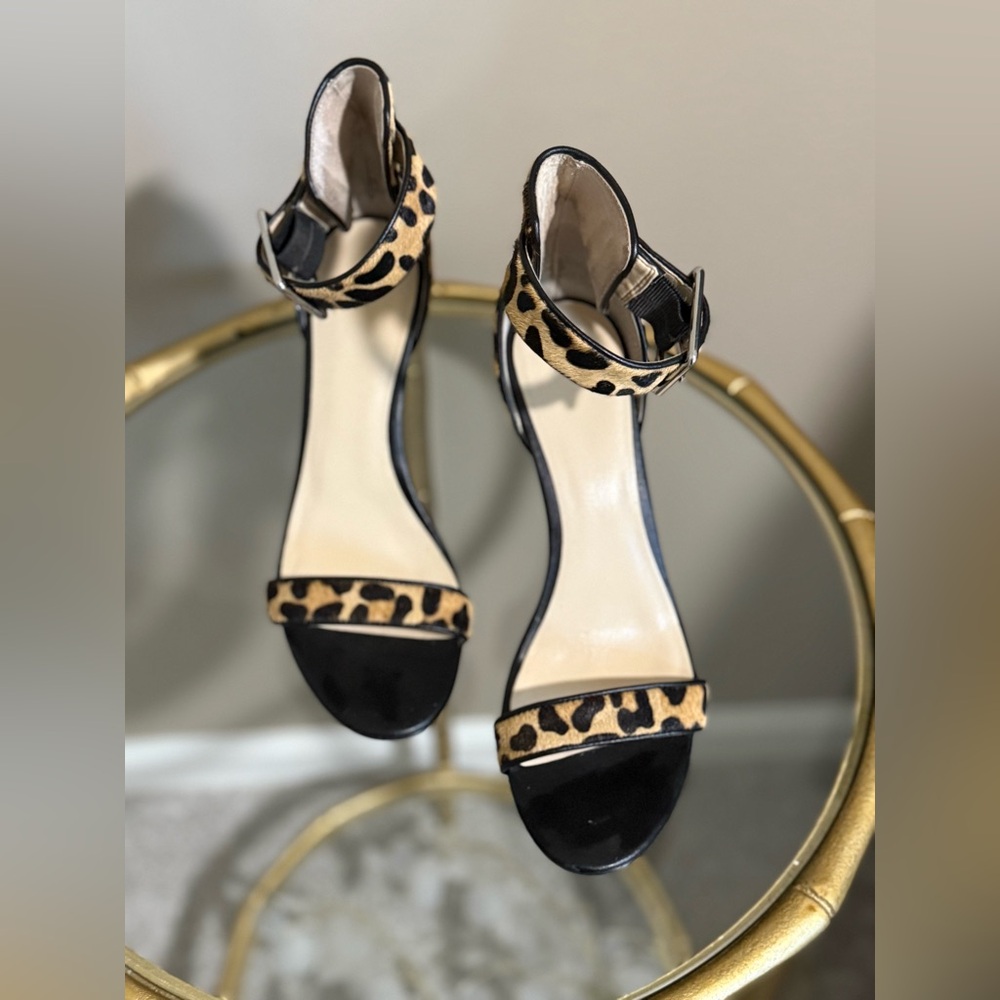 Leopard Print Ankle Strap Heels
